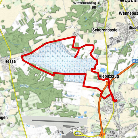 Langenhagen-Kaltenweide - Langenhagen - Siedlung Lönswinkel - Kiebitzkrug