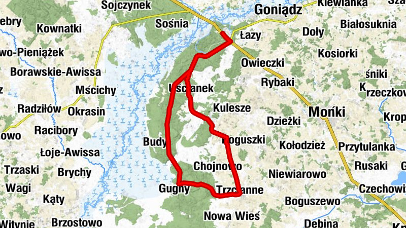 Osowiec-Twierdza - Dobarz - Gugny - Zubole