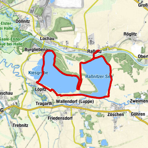 Raßnitz - Wallendorf (Luppe) - Luppenau - Hirschhügel
