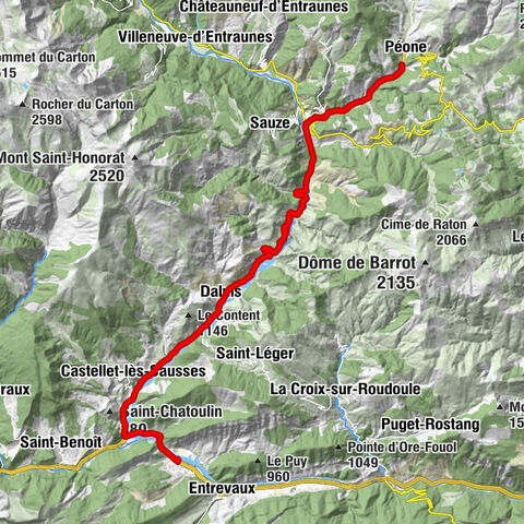 Plan-d'Entrevaux - Enriez - Les Couestes - Castellet-lès-Sausses