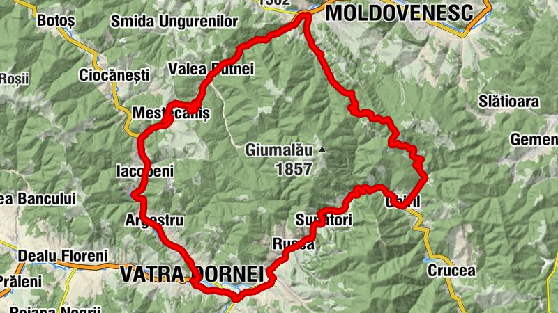Vatra Dornei - Biserica Mestecăniș - Șaua Fundu Colbului - Col TransRarău