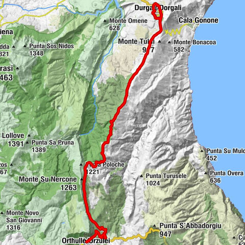 Orthullè/Urzulei - Bäbbäi - Punta S'Iscala - Colle del Carmelo