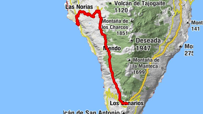 Puerto Naos - Las Norias - El Secadero - Eremita de Santa Cecillia