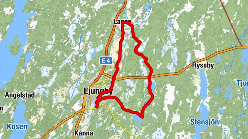 Skinnarebacken - Ljungby - Ågårdsberget - Missionskyrkan