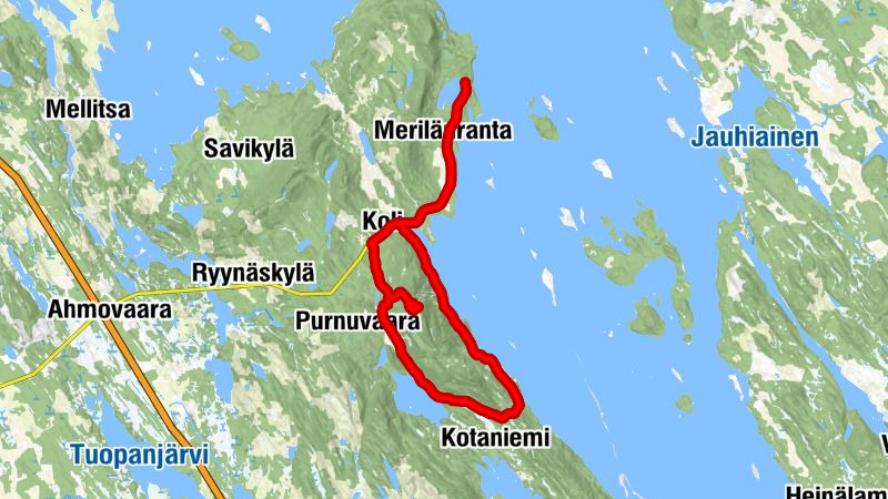 Lieksa - Merilänranta - Kolin kirkko - Kolin Ryynänen