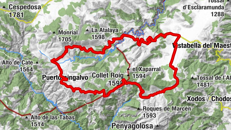 la Serradora - Església de Sant Joan de Penyagolosa - El Collado - Ermita de Santa Bárbara