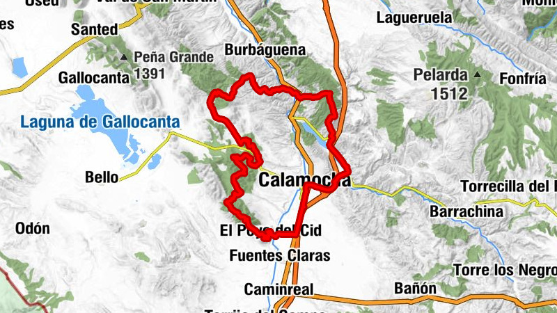 Calamocha-Nueva - Cruz - Valdellosa - Cerro de San Esteban