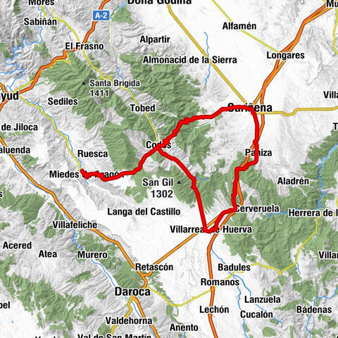 Miedes de Aragón - Puerto de Miedes - Puerto de Paniza - Puerto de Huerva