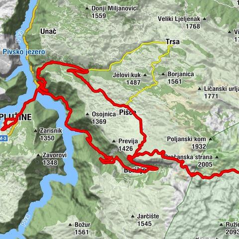 Zvono - Plužine - Brdo Plužinsko - Sočica