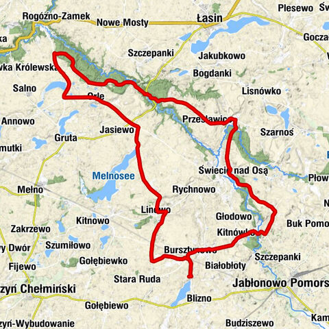 Kaplica cmentarna - Punkt dojazdowy - Kościół pw. Świętej Anny - Bursztynowo