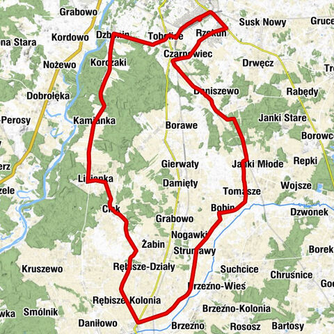Ostrołęka - Tobolice - Dzbenin - Korczaki