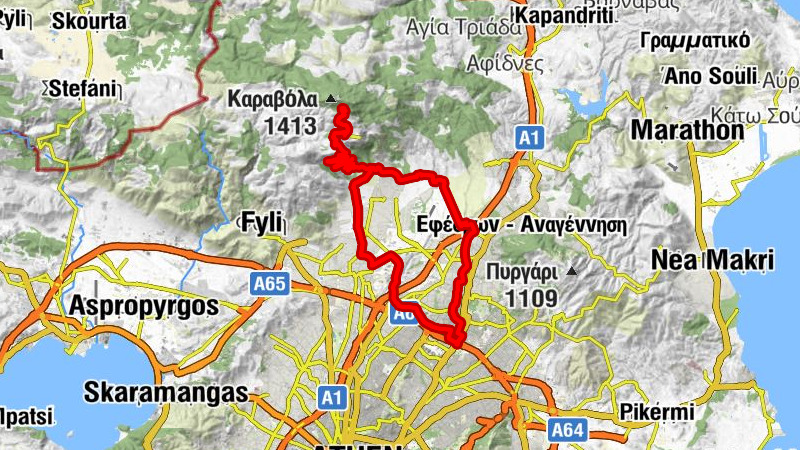 Κηφισίας - Άγιος Νικόλαος - Agia Triada - Ορειβατικό Καταφύγιο Μπάφι