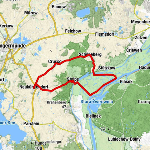Neukünkendorf - Wilhelmsfelde - St. Annen - Crussow