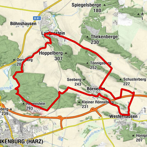 Westerhausen - Börnecke - Kleine Sandhöhlen - Langenstein