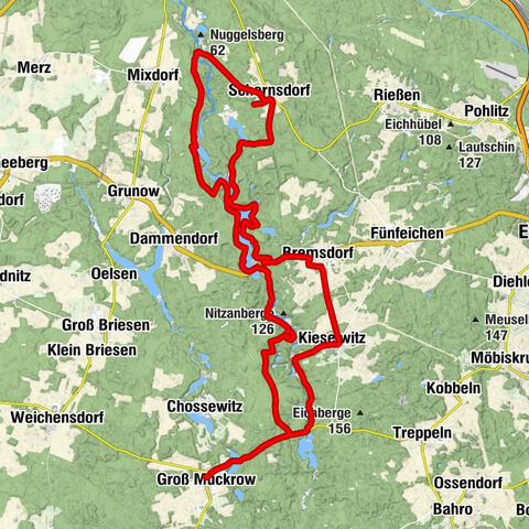 Groß Muckrow - Finkenberg - Zum Schlaubetal - Kranichberg