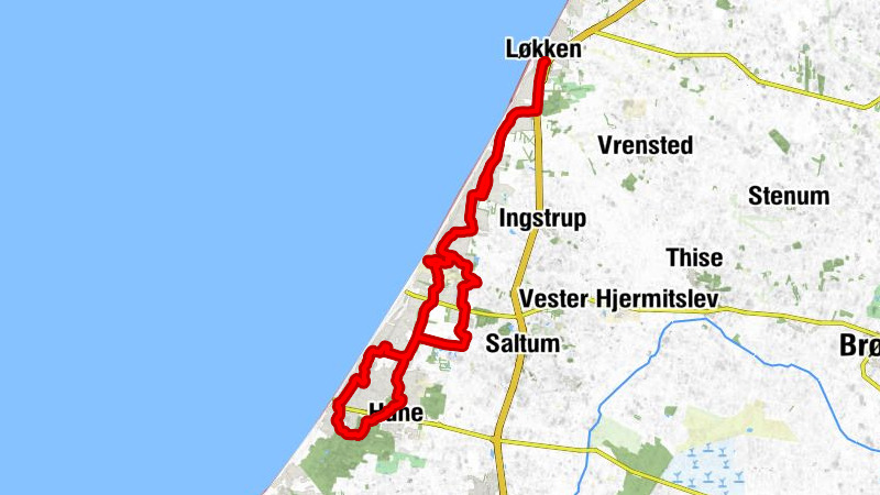 Løkken - Hvorup Klit - Munkens Klit - Grønhøj