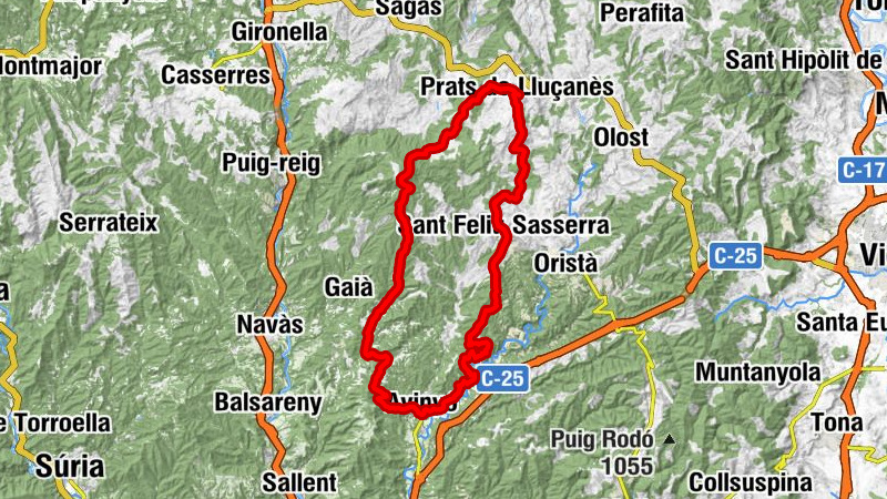 Prats de Lluçanès - Roca de la Creu - Santa Maria de Cornet - Sant Feliu