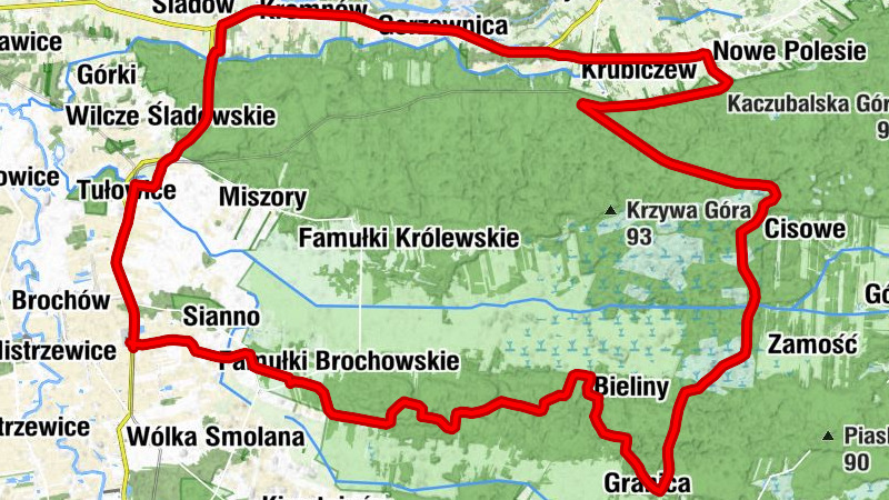 Sianno - Bieliny - Góra św. Teresy - Tułowice
