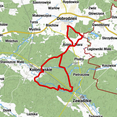 Bzinica Stara-Bąki - Bąki - Kolonowskie - Dobrodzień-Osiedle