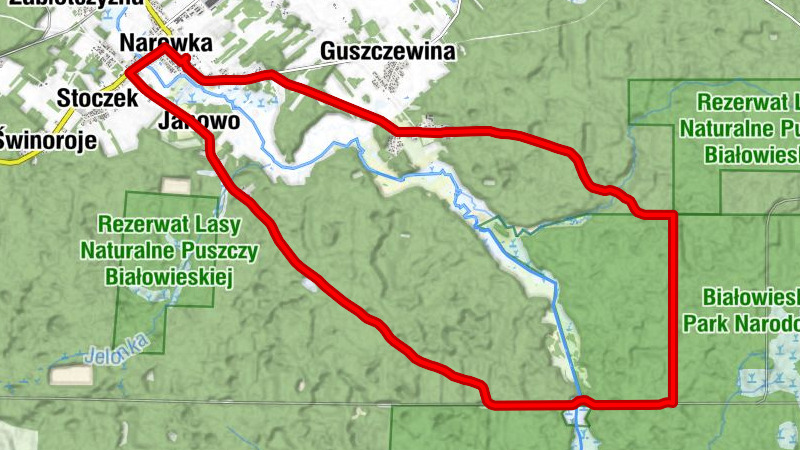 Narewka - Gruszki - Jelonka - Gruszka