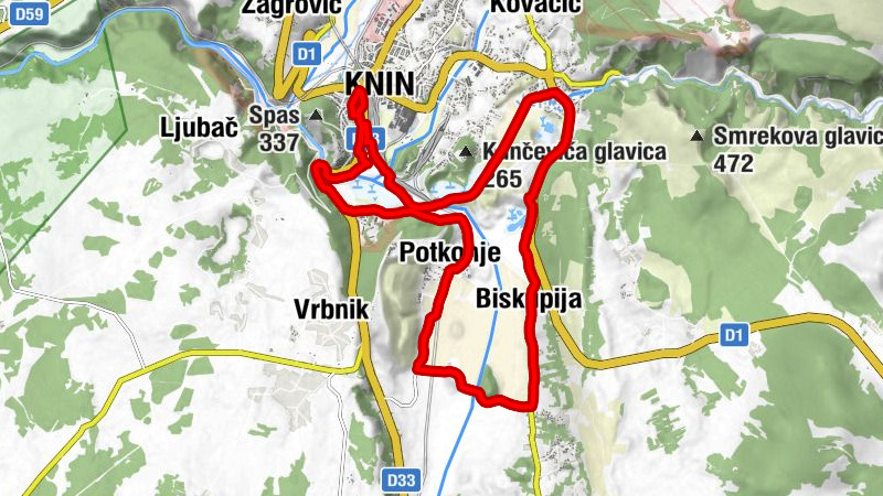 Šibensko-kninska županija - Knin - Topolje - Biskupija