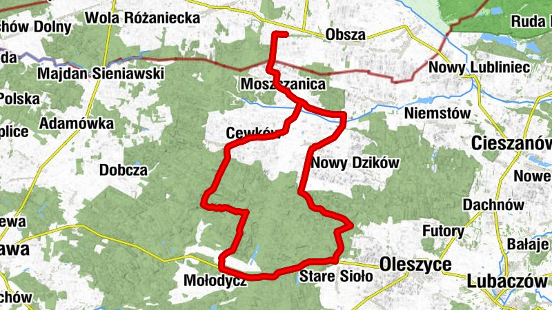 Moszczanica - Kościół pw. Podwyższenia Krzyża Świętego w Cewkowie - Kaplica - Kościół pw. Trójcy Przenajświętszej w Starym Dzikowie