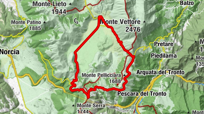 Norcia - Rifugio Perugia (nuovo) - Rifugio Perugia - Arquata del Tronto
