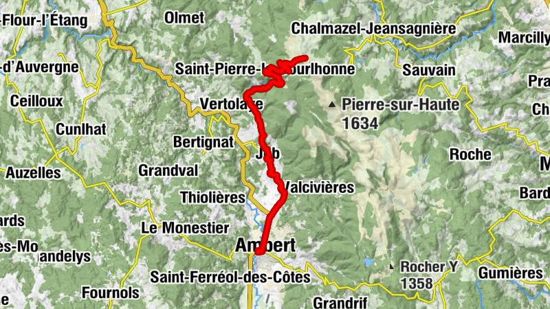 Ambert - Église Saint-Loup - Église Saint-Pierre - Gite-auberge du Col du Béal