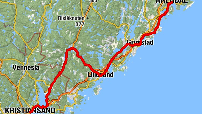 Kristiansand - Lillesand - Grimstad kirke - Arendal