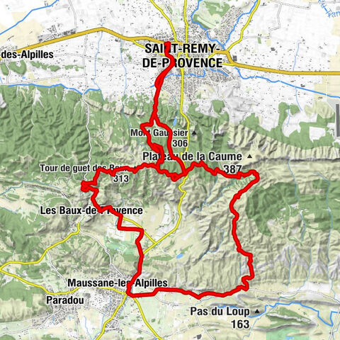 Saint-Rémy-de-Provence - Les Calans - Col de la Vayède - Tour de guet des Baux