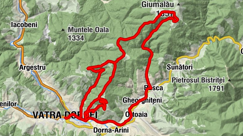 Vatra Dornei - Cabana Giumalău - Șaua Putna Mică - Cabana Gigi Ursu