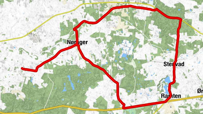 Gjesing Kirke - Nørre Gjesing - Fjellerup Kirke - Nørager Kirke