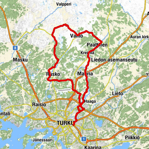Tiedepuisto - Korkkisvuori - Kaharinvuori - Auvaismäki