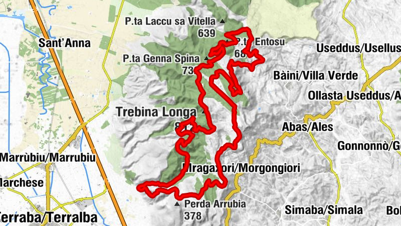 Sennisceddu - s'Arrosada - Trebina Longa - Pranu sa Mesa