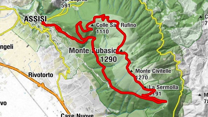 Assisi - La Sermolla - Monte Civitelle - Monte Subasio