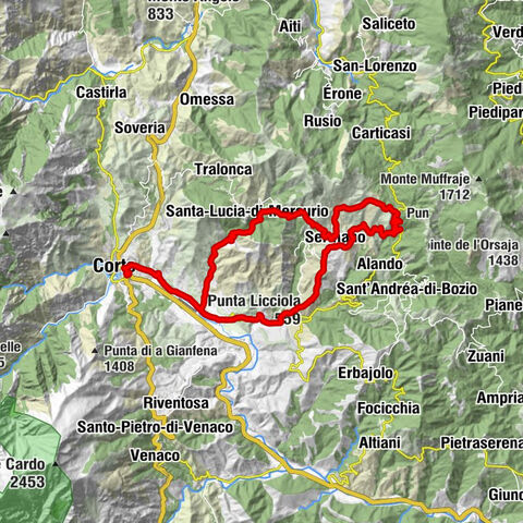 Corte - A Casa Aperta - Punta Licciola - Col de Bozio