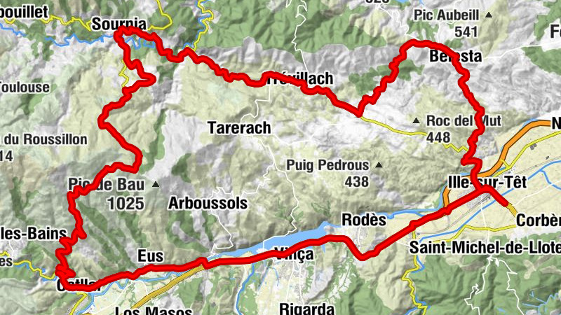 Église Saint-Étienne - Roc de l'Hirondelle - Église Saint-André - Campoussy