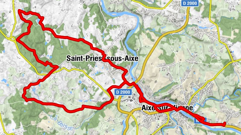 Le Bas Merignac - Les Marginières - Les 2 ponts - Église Saint-Priest