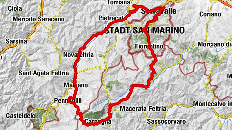 Dogana - Poggio Cesarini - Monte San Cristoforo - Santuario della Beata Vergine della Consolazione