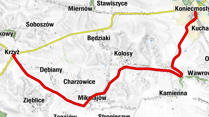 Krzyż - Mikołajów - Sokolina - Góry Kolońskie