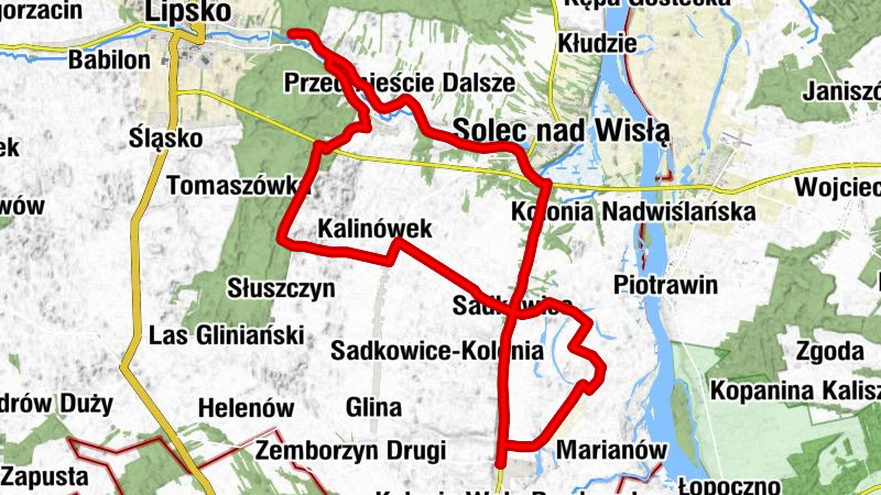 Pawłowice - Sadkowice-Gościniec - Sadkowice - Stara Wieś