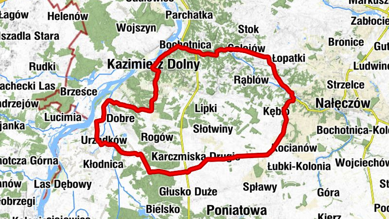 Bochotnica - Kazimierz Dolny - Las Miejski - Wierzchoniów