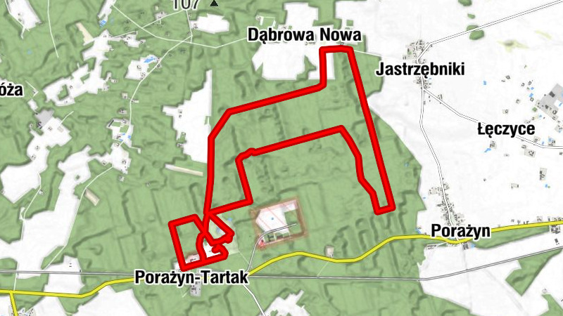 Porażyn-Tartak - Pod Dębem - Dąbrowa Nowa - Bukowiec Stary