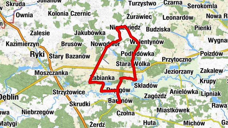 Baranów - Drążgów - Praga - Kościół pw. Wniebowzięcia Najświętszej Maryi Panny w Żabiance