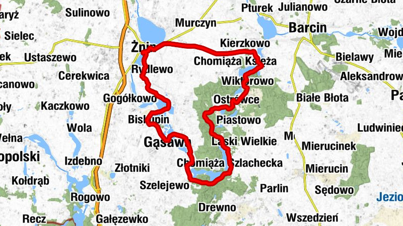 Żnin Licealna - Żnin - Gąsawa - Kościół pw. Świętego Floriana