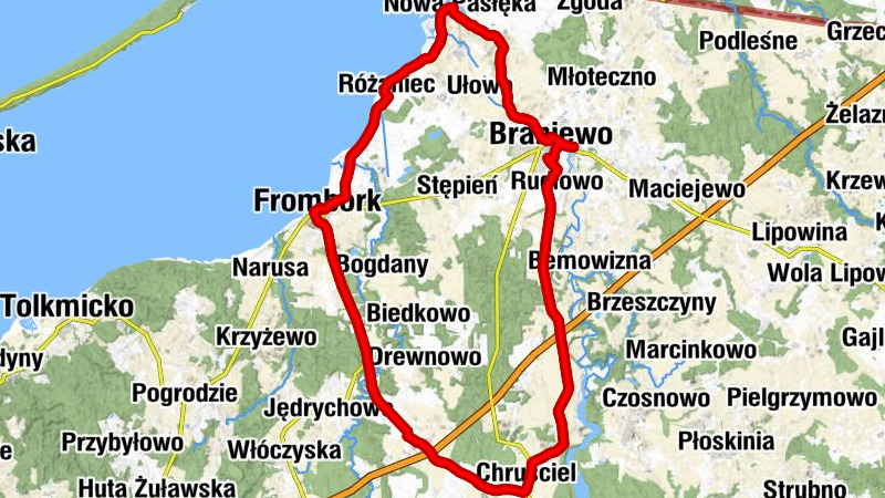 Cerkiew Świętej Trójcy - Kościół pw. Świętego Krzyża - Kościół pw. Świętego Wojciecha - Braniewo