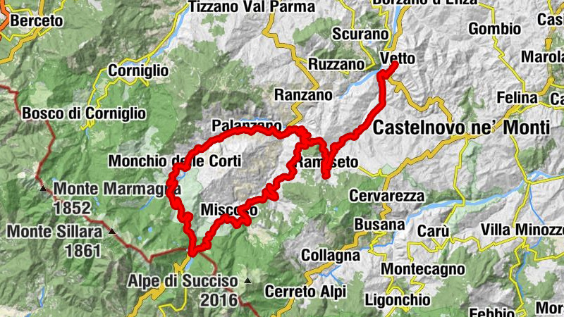 Vetto - Laticola - Gazzolo - Le Braglie