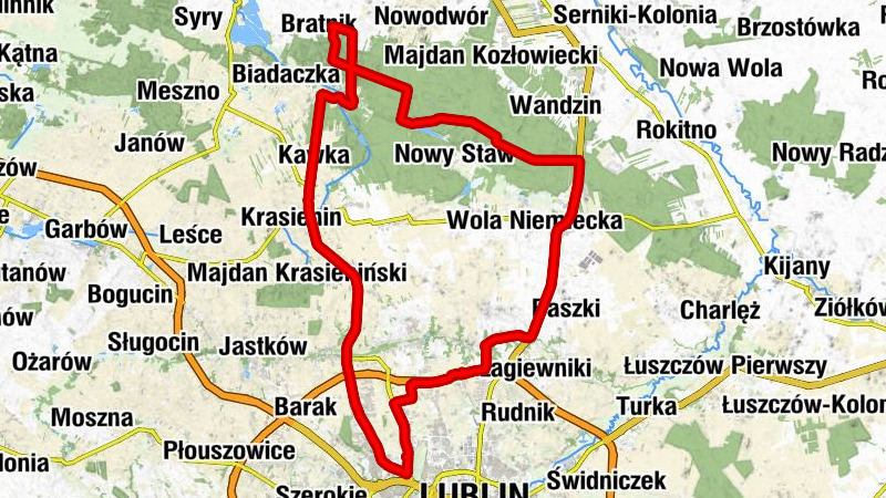 Lublin - Dzbenin - Natalin - Helenów
