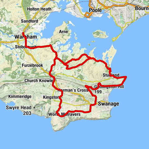 Wareham - Godlingston Hill - Ballard Down - Studland Hill