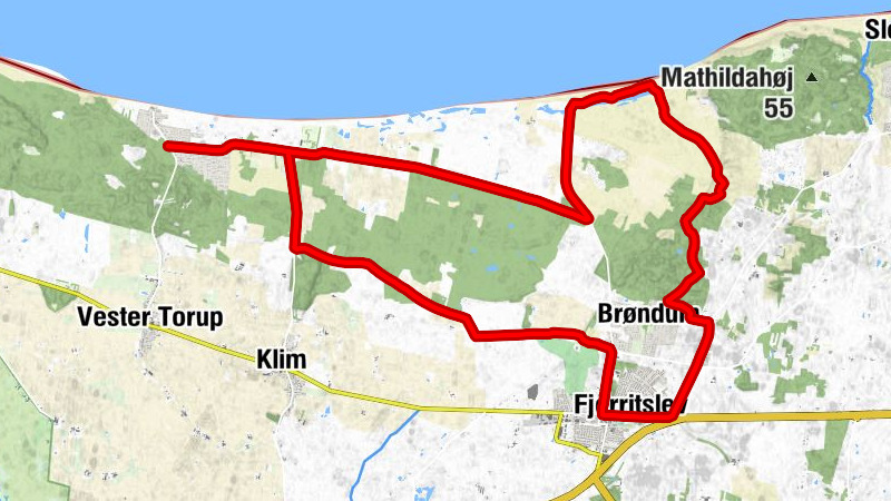 Thorup Strand - Grønnestrand - Skurrebakke - Brøndum
